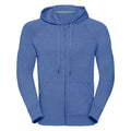 Blue Marl - Front - Russell Mens HD Zipped Hood Sweatshirt