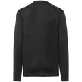Charcoal Marl - Back - Russell Collection Mens V-neck Knitted Cardigan