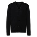 Black - Front - Russell Collection Mens V-neck Knitted Cardigan