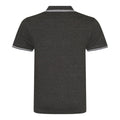 Charcoal- White - Back - AWDis Mens Stretch Tipped Polo Shirt