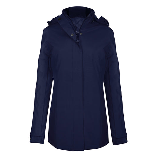 Navy - Front - Kariban Womens-Ladies Parka Jacket