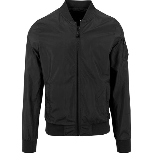 Black - Front - Build Your Brand Unisex Bomber Jacket