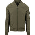 Olive - Front - Build Your Brand Unisex Bomber Jacket