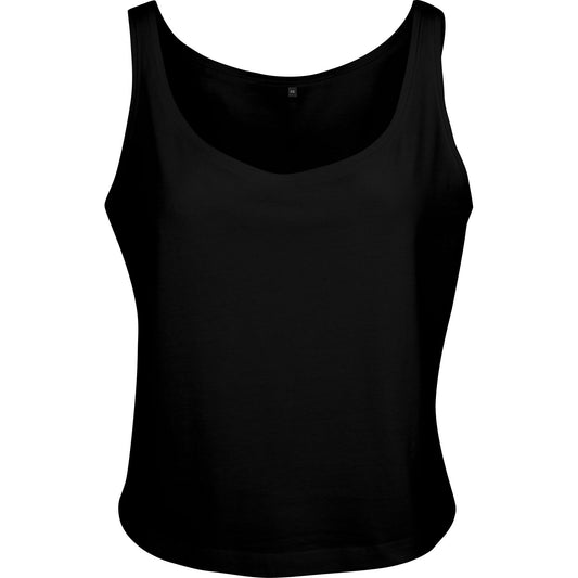 Black - Front - Build Your Brand Womens-Ladies Oversized Sleeveless Tank Top