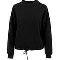 Black - Front - Build Your Brand Womens-Ladies Oversize Crew Neck Sweatshirt