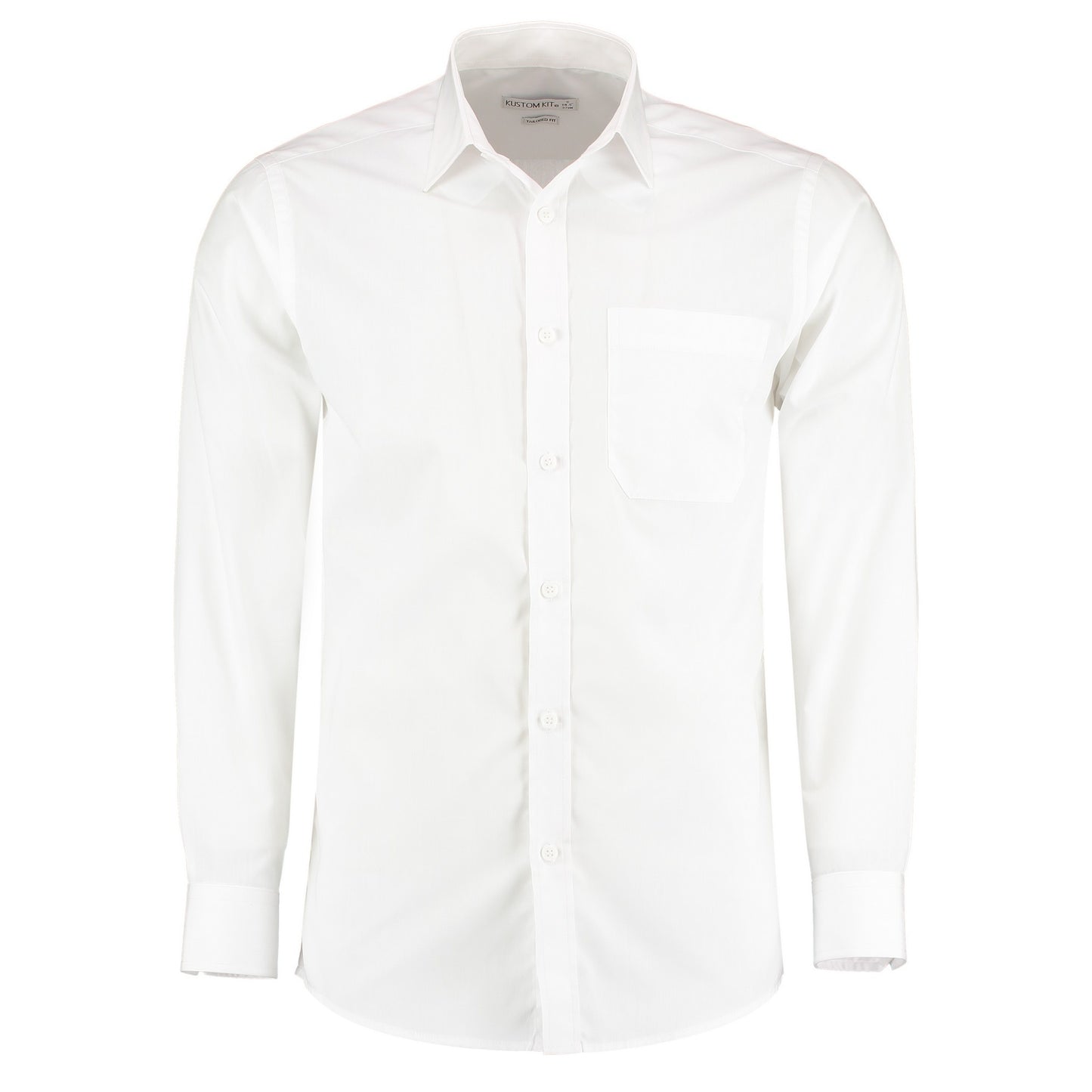 White - Front - Kustom Kit Mens Long Sleeve Poplin Shirt