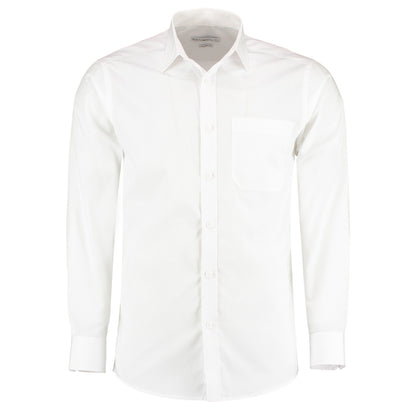 White - Front - Kustom Kit Mens Long Sleeve Poplin Shirt