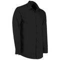 Black - Side - Kustom Kit Mens Long Sleeve Poplin Shirt
