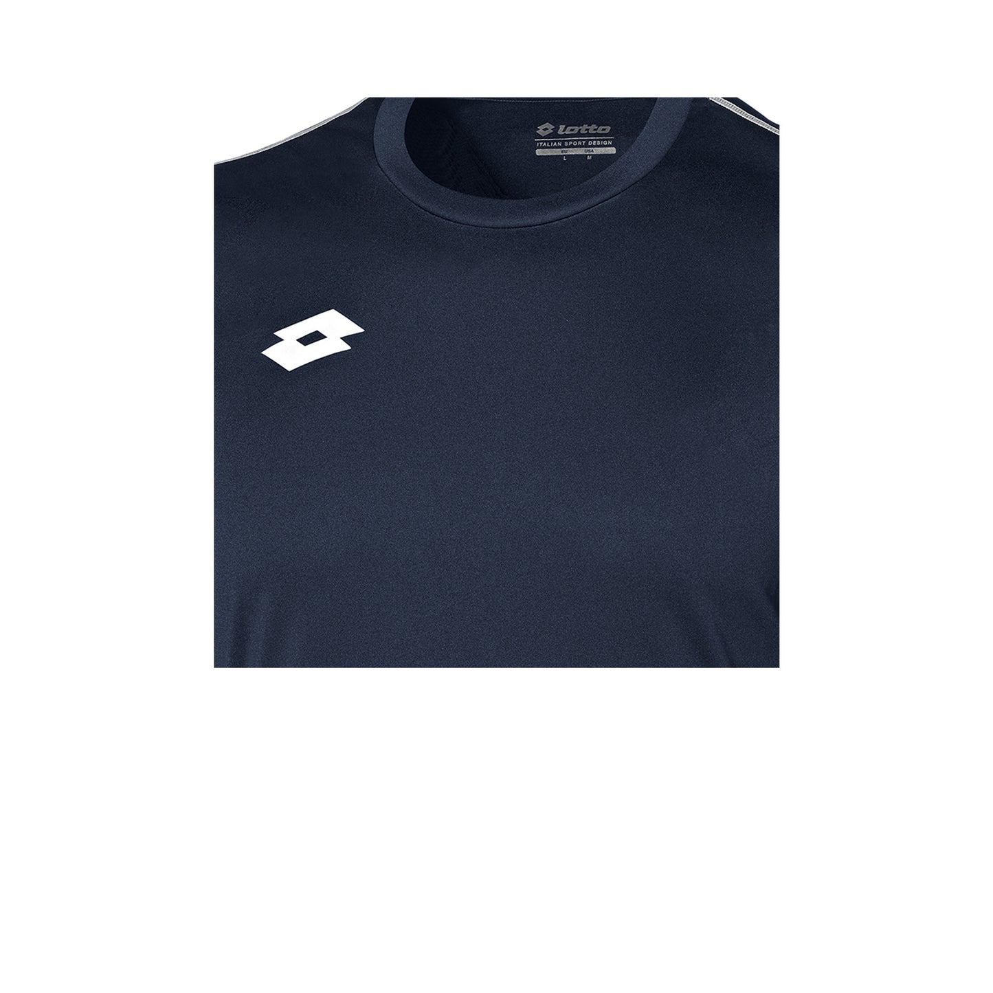Navy-White - Side - Lotto Junior Unisex Delta Jersey Short Sleeve Shirt