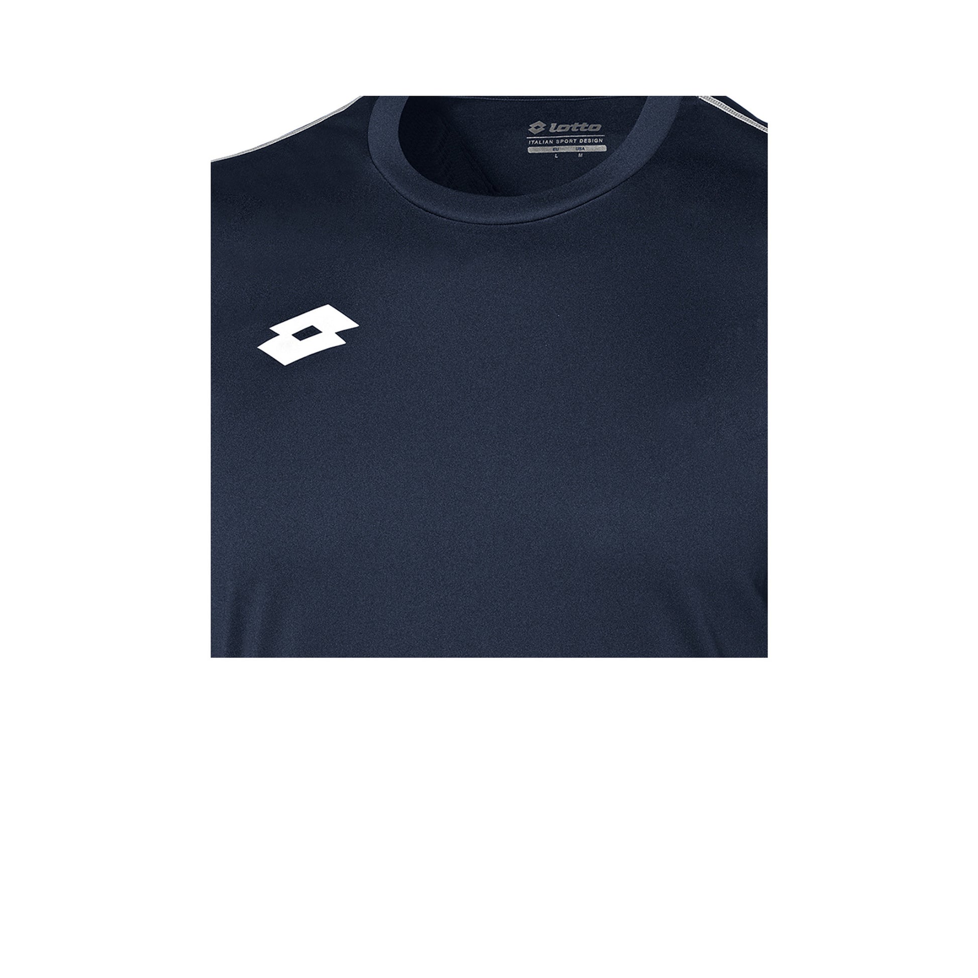 Navy-White - Side - Lotto Junior Unisex Delta Jersey Short Sleeve Shirt