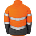 Fluorescent Orange-Grey - Back - Result Safeguard Womens-Ladies Soft Padded Safety Jacket