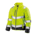 Fluorescent Yellow-Grey - Front - Result Safeguard Womens-Ladies Soft Padded Safety Jacket