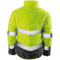 Fluorescent Yellow-Grey - Back - Result Safeguard Womens-Ladies Soft Padded Safety Jacket