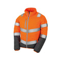 Fluorescent Orange-Grey - Front - Result Safeguard Womens-Ladies Soft Padded Safety Jacket
