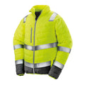 Fluorescent Yellow - Front - Result Safeguard Mens Soft Padded Safety Jacket