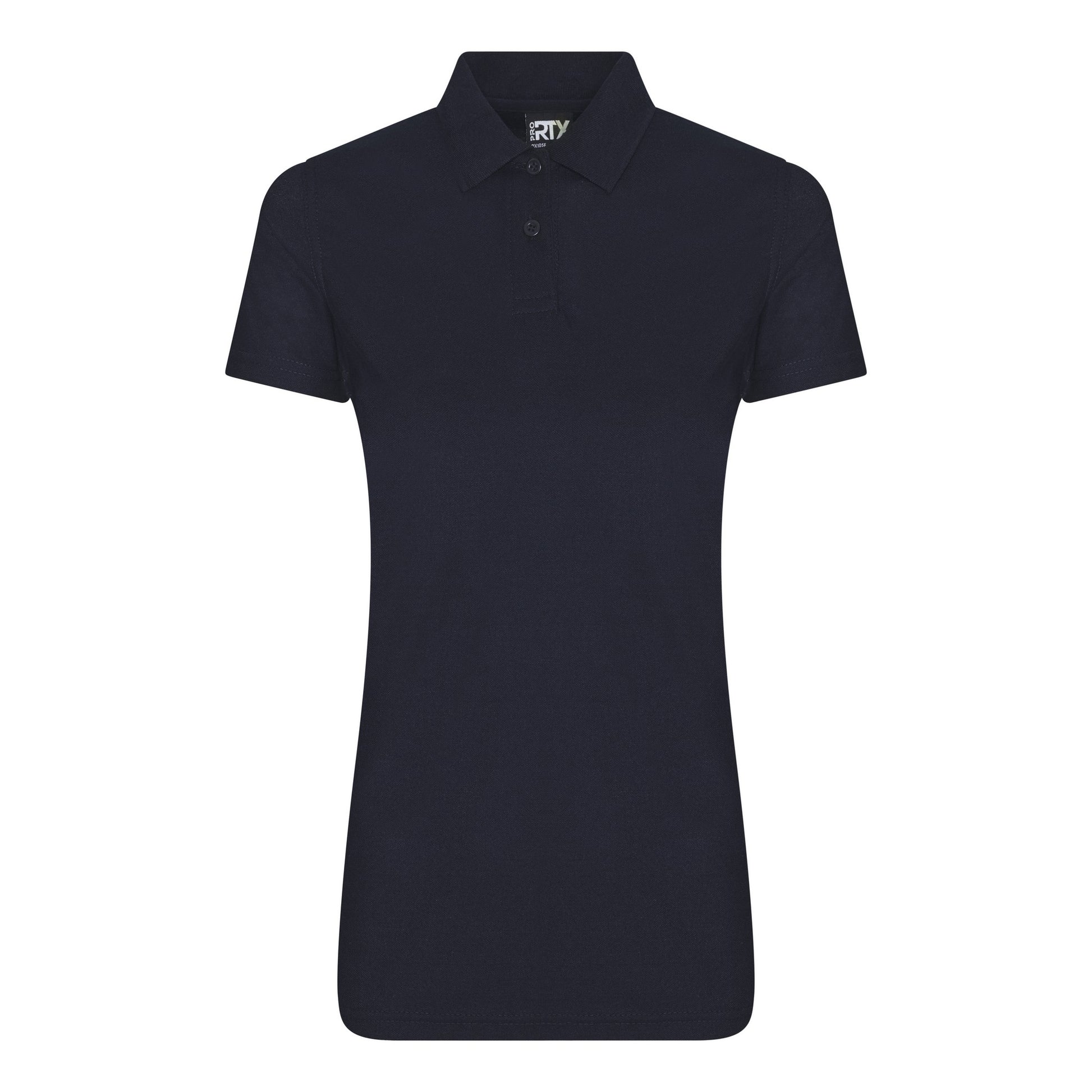 Navy - Front - Pro RTX Womens-Ladies Pro Polyester Polo