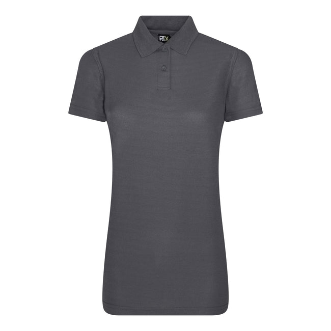 Solid Grey - Front - Pro RTX Womens-Ladies Pro Polyester Polo