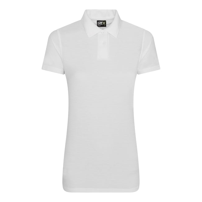 White - Front - Pro RTX Womens-Ladies Pro Polyester Polo