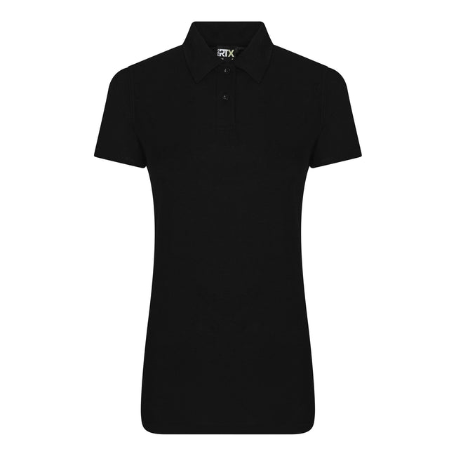 Black - Front - Pro RTX Womens-Ladies Pro Polyester Polo