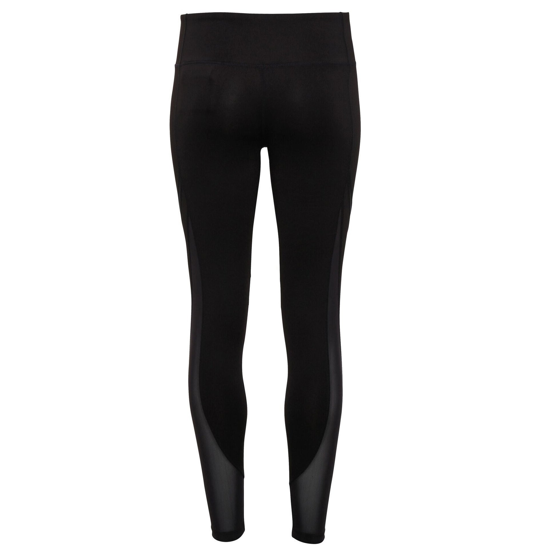 Black - Side - TriDri Womens-Ladies Mesh Tech Panel Full-Length Leggings