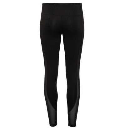Black - Side - TriDri Womens-Ladies Mesh Tech Panel Full-Length Leggings