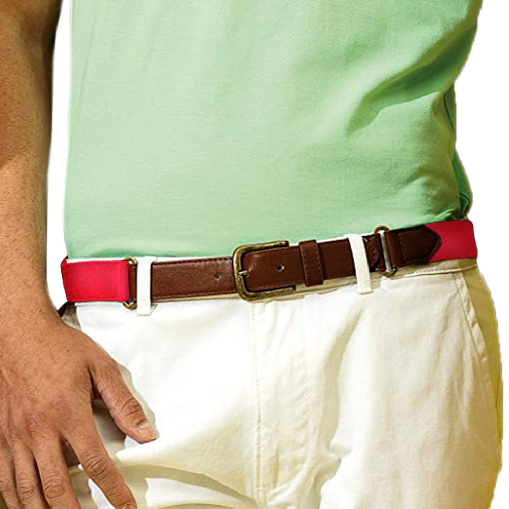 Cherry Red - Back - Asquith & Fox Mens Faux Leather And Canvas Belt