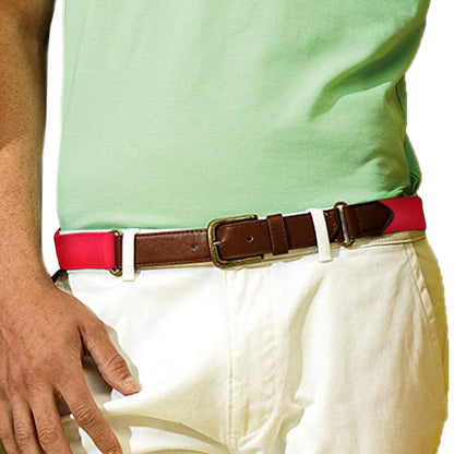 Cherry Red - Back - Asquith & Fox Mens Faux Leather And Canvas Belt