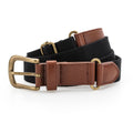 Black - Front - Asquith & Fox Mens Faux Leather And Canvas Belt