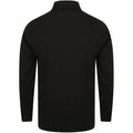 Black - Back - Henbury Mens Long Sleeve Cotton Rich Roll Neck Top - Sweatshirt