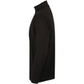Black - Side - Henbury Mens Long Sleeve Cotton Rich Roll Neck Top - Sweatshirt