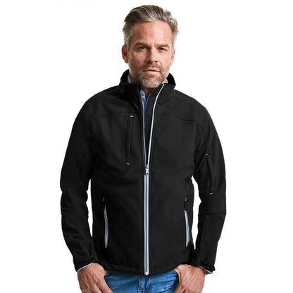 Black - Back - Russell Mens Bionic Softshell Jacket