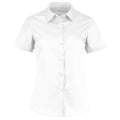 White - Front - Kustom Kit Womens-Ladies Short Sleeve Poplin Shirt