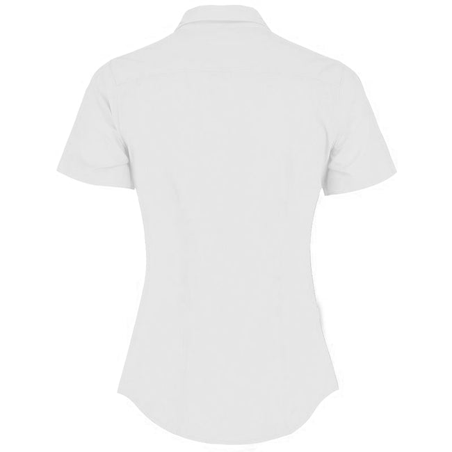 White - Back - Kustom Kit Womens-Ladies Short Sleeve Poplin Shirt