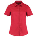 Red - Front - Kustom Kit Womens-Ladies Short Sleeve Poplin Shirt