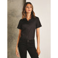 Black - Back - Kustom Kit Womens-Ladies Short Sleeve Poplin Shirt