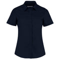 Dark Navy - Front - Kustom Kit Womens-Ladies Short Sleeve Poplin Shirt