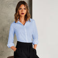 Light Blue - Back - Kustom Kit Womens-Ladies Long Sleeve Poplin Shirt
