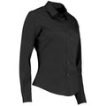 Black - Side - Kustom Kit Womens-Ladies Long Sleeve Poplin Shirt