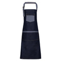 Indigo Denim - Front - Premier Unisex Domain Contrast Denim Bib Apron