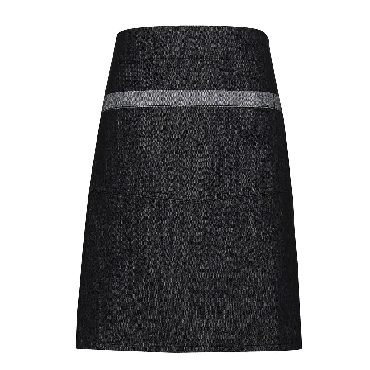 Black Denim - Front - Premier Unisex Domain Contrast Denim Waist Apron