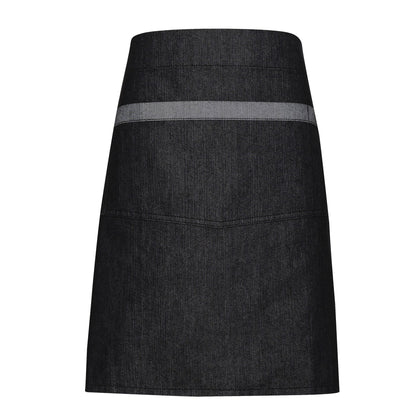 Black Denim - Front - Premier Unisex Domain Contrast Denim Waist Apron
