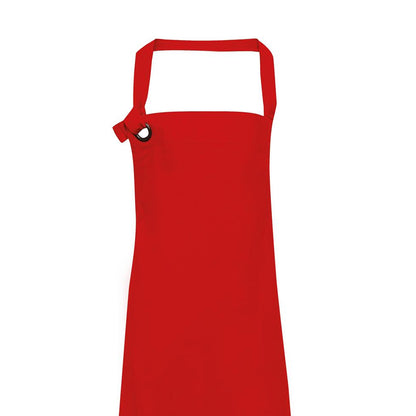 Red - Back - Premier Unisex Calibre Heavy Cotton Canvas Bib Apron