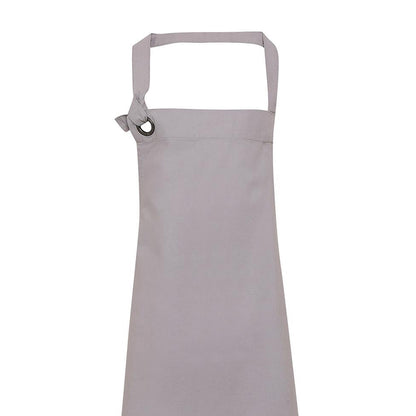 Silver - Back - Premier Unisex Calibre Heavy Cotton Canvas Bib Apron