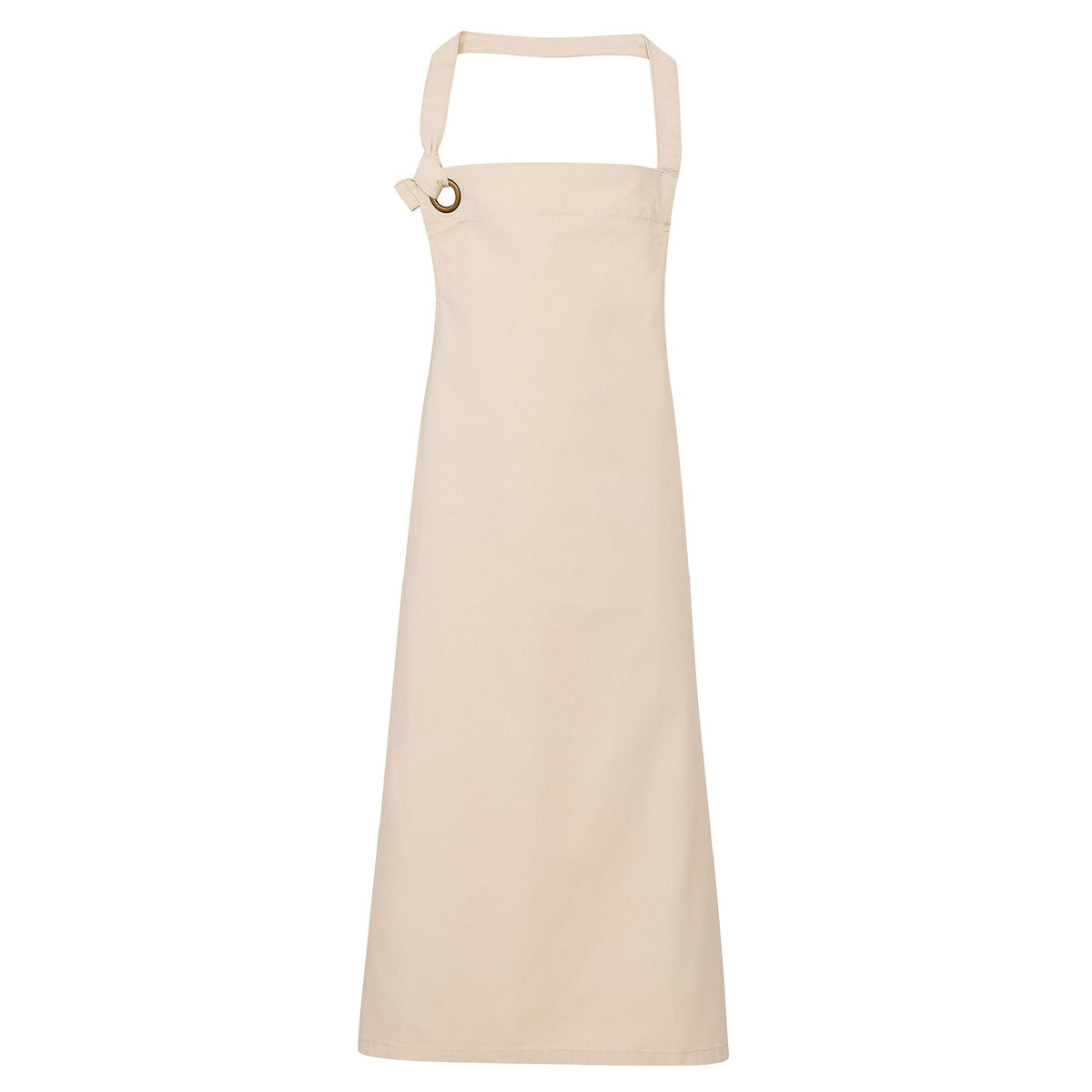 Natural - Front - Premier Unisex Calibre Heavy Cotton Canvas Bib Apron