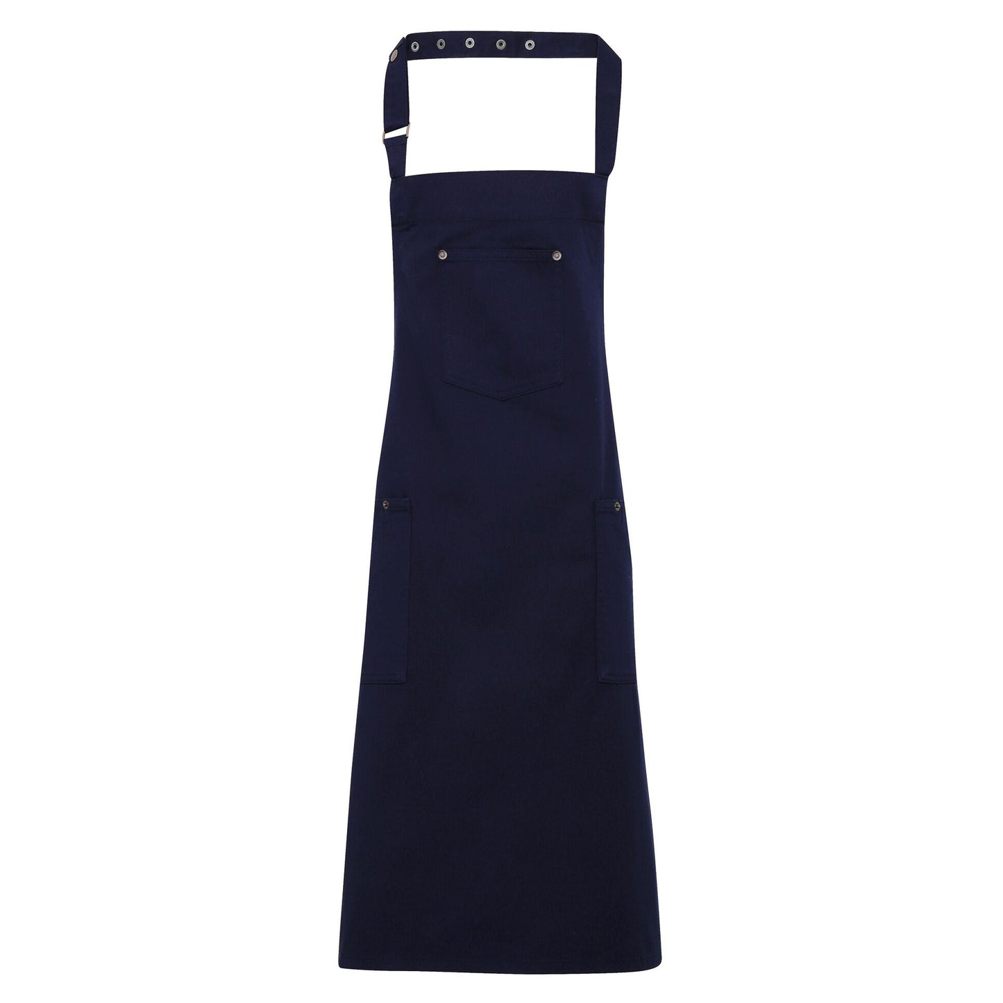 Navy - Front - Premier Unisex Chino Cotton Bib Apron