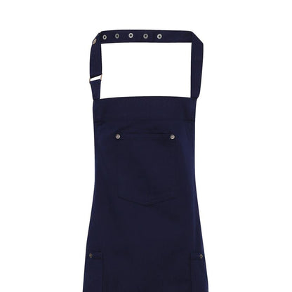 Navy - Back - Premier Unisex Chino Cotton Bib Apron