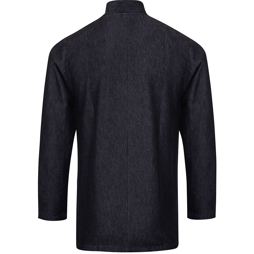 Black Denim - Back - Premier Unisex Denim Chefs Jacket
