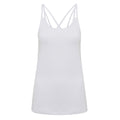 White - Front - TriDri Womens-Ladies Laser Cut Spaghetti Strap Vest