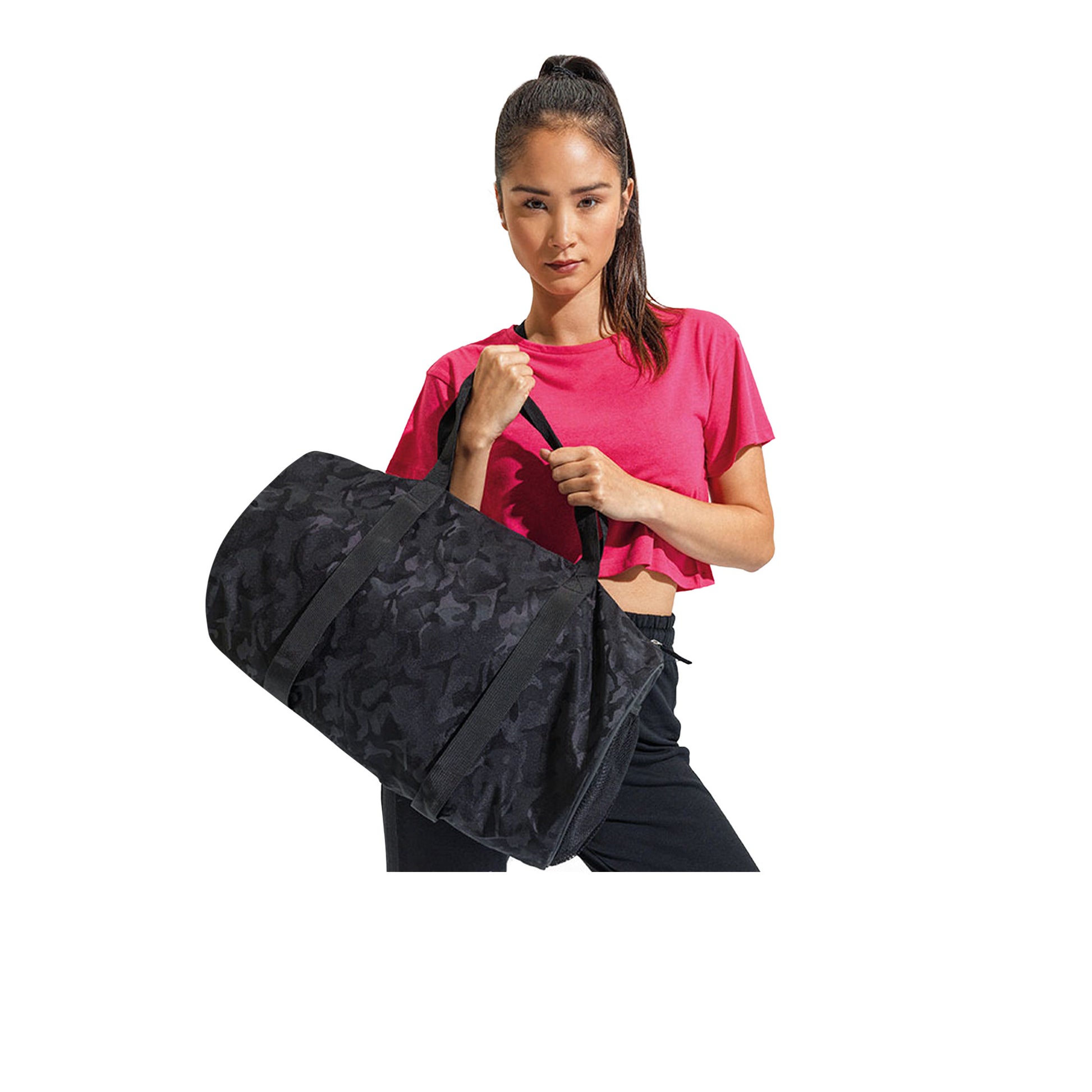 Black Camo - Side - TriDri Camo Everyday Roll Bag