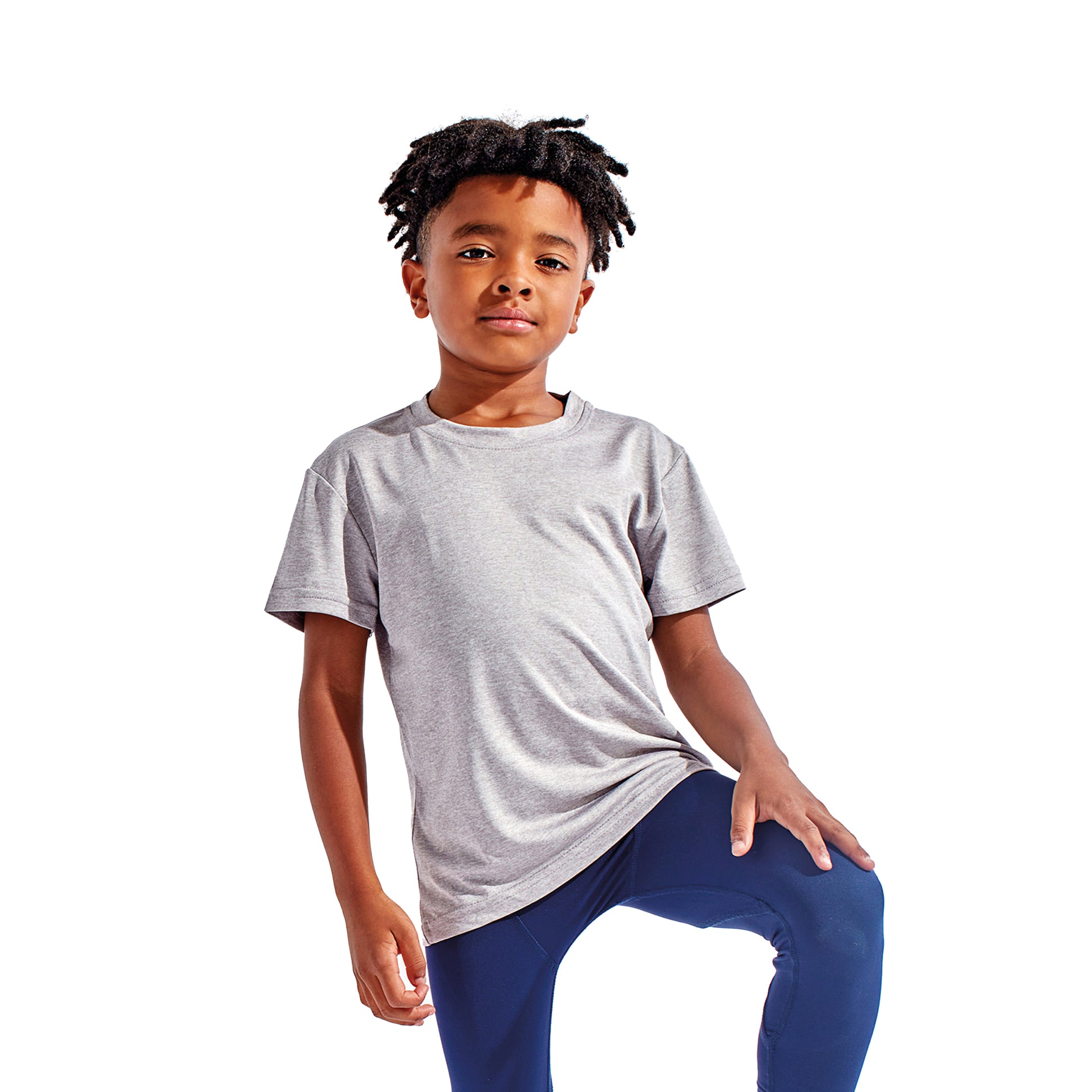 Silver Melange - Side - TriDri Unisex Childrens-Kids Performance T-Shirt